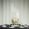 kan alleen led-kaars gebruiken) Crystal 9-Arm Cluster acryl Candelabra Floral Pedestal Stand, Square Hurricane Taper Candle Holder Stand