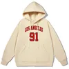 Herren Hoodies LOS ANGELES 91 Basketball Club Street Hoodie Männer Baumwolle Hohe Qualität Sweatshirt Winter Dicke Warme Kleidung Lässige Hip Hop