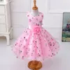 女の子のドレス夏の子供ドレス女の子の服の花の花の女の子ドレスピンクの誕生日プリンセスドレスパーティーウェディングドレス2 3年230804