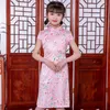 Girl Dresses Shanghai Story Summer Chinese Kid Child Cotton Flower Cheongsam Dress Girls Qipao Girl's Costume