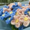 Fleurs décoratives 1PC Bouquet de fleurs tricotées à la main Crochet Tricot Forget-me-not Saint Valentin Weding Party Décoration Festival Cadeaux