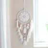 Decorative Objects Figurines 1Pcs Handmade Dream Catcher Indian Style Woven Wall Hanging Decoration White Dreamcatcher Wedding Party Hanging Decor 230804