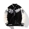 Mens Jackets Winter Letter Baseball Jacket Men Women American Varsity Thick Warm Patchwork Hip Hop Coat Button Leather Sleeve Flocking 230804