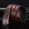 Gürtel 3,3 cm High-end-Business männer Echtes Leder Gürtel Legierung Automatische Schnalle Zwei-schicht Rindsleder Casual Anzug für Männer