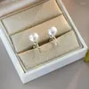 Boucles d'oreilles Backs 925 Sterling Silver Natural Freshwater Pearl Clip d'oreille pour les femmes Tendance Style coréen