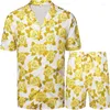 Heren Trainingspakken MANTORS Set 2-delig Button Shirt met korte mouwen en shorts Zomer Luxe Onregelmatige 3D Hawaiian Print Verjaardagscadeau