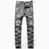 Men's Jeans Denim Ruined Gray-black Ripped Straight Trousers Fashion Casual Daily Pants Trend Large Size