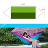 Hammocks 1-2 Person Hammock Portable Outdoor Camping Hammock With Mosquito Net High Strength Parachute Fabric Hanging Bed Sleeping Swing 230804