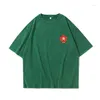 T-shirt da uomo Fygon Summer Cotton Interessante T-shirt Top da donna Piccolo fiore rosso Stampa Design Sense Versione coreana