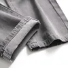 Men's Jeans Denim Ruined Gray-black Ripped Straight Trousers Fashion Casual Daily Pants Trend Large Size