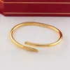 Love Gold Bracelet nail bracelet Designer Bangles for Women Mens Liga de Aço Inoxidável Bracelete Pulsera Pulseras Banhado a Ouro Prata Rosa Jóias Pulseiras de Diamante