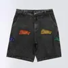 Men's Jeans Fashion Brand Denim Shorts Boys' Summer Badge Embroidery Loose Versatile Wash Unisex