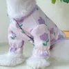 犬のアパレル服フローラル子犬猫シャツカーディガンパーカーバブルスリーブペットスウェットシャツ服小さな犬Tシャツパーカーヨーキー