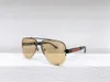 Luxus-Designer-Sonnenbrille für Männer und Frauen, halber Rahmen, UV400, braune Gläser, Pilotenmode-Stil, beliebter Retro-Vintage-Stil, coole Brillen, Retro-Glas, mit Originaletui