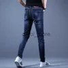 Herren Jeans Neue Stil Skinny Jeans Männer Trend Gedruckt Stretch Slim Fit Denim Hosen Mode Schwarz Patchwork Casual Jean Hosen Männer Hosen J230806