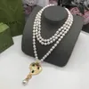 Elegant Exquisite Temperament Multi layered Layered Style Love Shaped Pearl Sweater Chain wedding Couples Long Necklace Valentine's Day Birthday Gift With Box