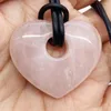 Pendant Necklaces Natural Stone Pendants Necklace Crystal Quartz Hematite Redstone Heart Jewellery Fashion Jewelry Ladies Gifts