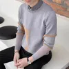 Männer Pullover Männer Falsche Zwei Langarm Pullover Pullover Herbst Winter Mode Design Stilvolle T-shirt Korea Stil Männliche Kleidung
