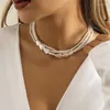 Choker Ourfuno Elegant Multilayer Imitation Pearl Necklace For Women Vintage Party Wedding Statement Fashion Jewelry