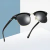 Gafas de sol polarizadas para hombre, gafas de sol de diseño para mujer, gafas Retro semisin montura clásicas para hombre UV400