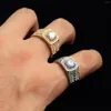 Eheringe Wasserdicht Künstlicher Moissanit Ring Edelstahl Versilberung Platin Männer Schmuck Fabrik Großhandel