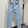 Designer Clothing Amires Jeans Denim Pants 856 Amies Trendy Brand Blue Star Patch Cuir Pentagramies Collage Skin Hole Worn Slp Jeans14