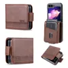 ZFLIP5 Business Pu Leather Wallet Falls för Samsung Galaxy Z Fold 5 4 Flip 3 Fold5 Classic Hard PC Plastic Sock Sock Proof Folding Card Holder Magnetic Luxury Flip Cover Cover Cover