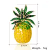 Broscher ananas strass frukt smycken kvinnor passar hattar klipp modestil brosch gula växt stift tillbehör