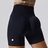 LU-6415 strój jogi szorty damskie bieganie w bliskie dopasowane spodnie rowerowe Ćwiczenia dla dorosłych wysokiej talii zużycie elastyczne gorące brzoskwiniowe spodnie