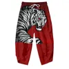 Men's Pants Men Loose Red Tiger Print Harem Sweatpants High Quality Casual Trousers Streetwear