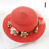 Sombreros de ala ancha, sombrero de moda para mujer con corona de flores, visera parasol, gorra plana de paja para la playa, gorra plegable para verano al aire libre