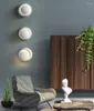 Wall Lamp 360 Degrees Rotating Circular Bedside Eclipse Black And White Living Room Background Stair Decorative Light