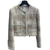 Women's Jackets Designer 23 Pre Autumn New French Style Celebrity Temperament Rough Tweed Cotton Wool Short Coat RFJP