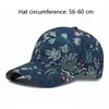 Ball Caps Women Baseball Cotton Dome Hats Printing Flowers Artistic Pattern 56-60cm Adjustable Faux Denim Outdoor Travel BQ0601