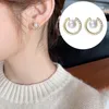 Boucles d'oreilles à tige Icnway naturel 6-6.5mm chignon blanc perle d'eau douce 14kgp accessoires S925 une paire en gros