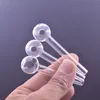 100 pcs Mini Fumer Main Tuyaux Épais Verre Brûleur À Huile Tuyaux Portable 7 cm Longueur Tuyau En Verre pour Dab Rig Bong