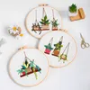 Chinese Style Products Diy Manual Embroidery Material Bag Green Luo Hanging Basket Flowers Embroidery Needlework Set R230804