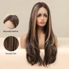 Perruques Cosplay EASIHAIR Perruques Cheveux Naturels Synthétiques Longs Bruns Lace Front Blonde Highlight Perruque Frontale Dentelle pour Femmes Perruques Cosplay Haute Densité 230807