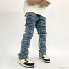 Heren Jeans Gescheurd Mannen Zware Vernietigd Slanke Denim Broek Gothic Casual Broek Mannelijke Streetwear Punk Hip Hop Zwart Blauw Lente