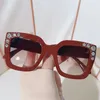 Güneş Gözlüğü Tasarımcı Diamond Square Kadınlar Trending Kristal Güneş Gözlükleri Moda Vintage Punk Rhinestone Shades UV400