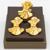 Halskette-Ohrringe-Set, afrikanisches Blumendesign und Ringschmuck, 18 Karat vergoldet, Clip-Finger, Böhmen