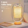 Tischlampen Schlafzimmer Bett Einfache Persönlichkeit Kreative Chinesische Retro Tuchkunst Warme Massivholz Dimmen Kleine Nachtlicht