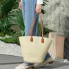 Herald stora handgjorda halmväskor för kvinnor sommarstrand naturlig vävning chic vävd tyg handväskor axelpåsar hkd230807