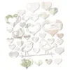 Decorative Flowers Glass Decor Mirror Wall Adhesive Sticker Stickers Heart Decal White Acrylic Decoration