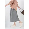 Women's Pants Linen Wide-leg Women Summer Cropped Culottes Simple High Quality All-match Loose Fit Commuting Trousers Grey Capris