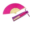 Fans Parasols 40 Pcs/Lot Personalized Print Engrave Favor Silk Fan Customized Name Cloth Hand Gift Drop Delivery Party Events Access Dh53Z