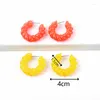 Creolen Koreanische Schraube Kreis Acryl Für Frauen Mode Gelee Farbe Harz Twists C-Form Aussage Ohrring Schmuck Geschenk