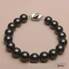 Strand Simple Round White Pearls Beaded Bracelet Men Women Jewelry 8mm 10mm Shell Pearl Bangles Freshwater Gift Fashion