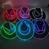 Party Hats Wireless Shiny Rolled Brim Cowboy Hat Fluorescent Party Props Luminous LED Cowboy Cowgirl Hat Flashing For Bridal Party HKD230807