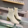 Designer Laarzen Volver Enkellaars Dames Sok Laars Stretch Gebreide Laarsjes Dames Stijgbeugelhak Bootie Echt lederen schoenen Instapper Hoge Hakken